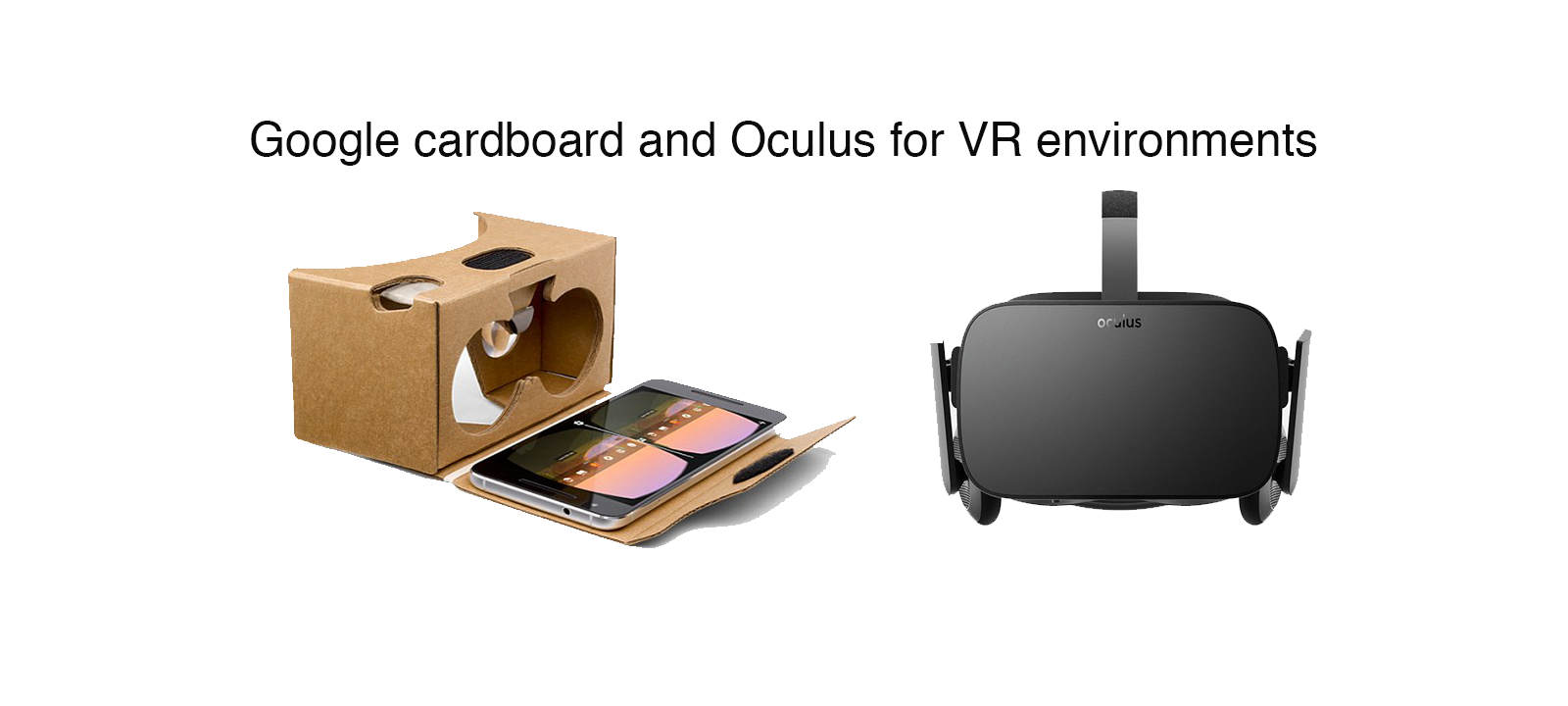 Google cardboard and Oculus rift for virtual reality